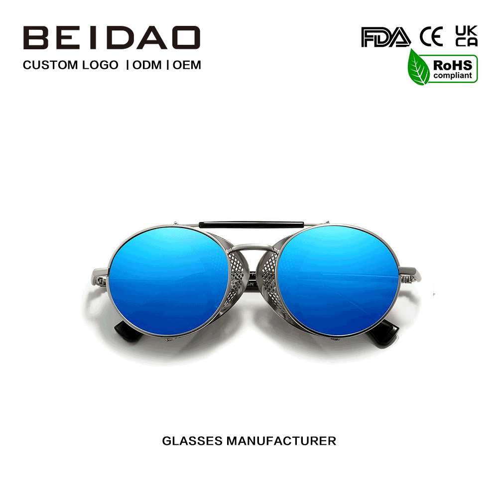 Ochelari de modă cu ramă rotundă din aliaj de designer