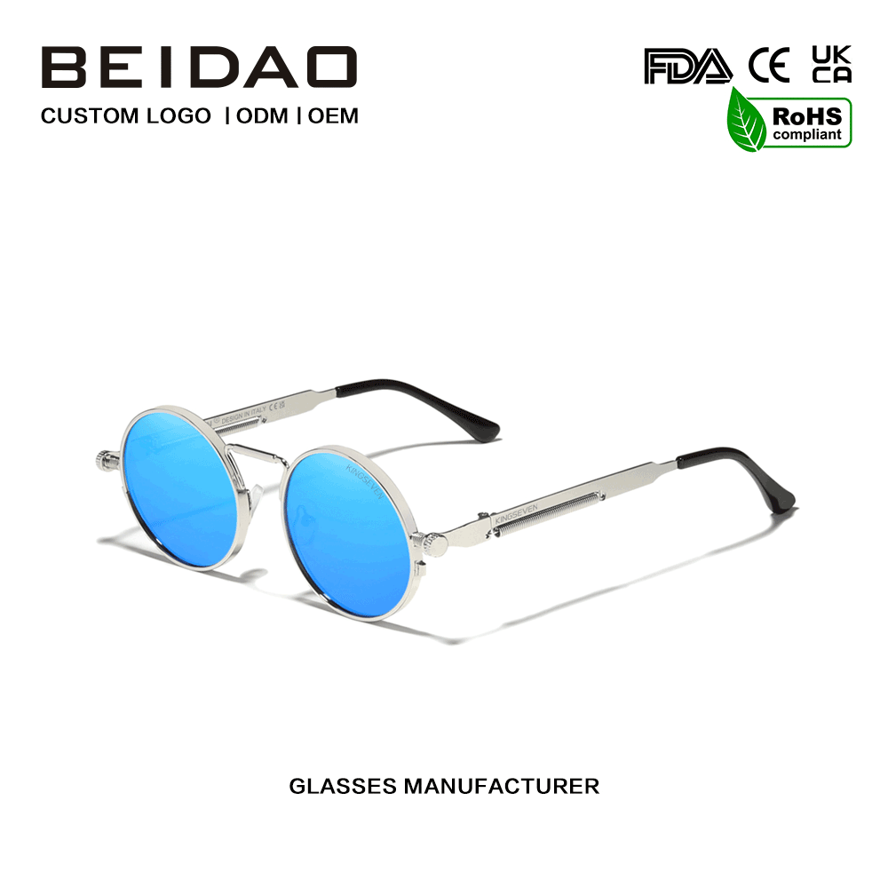 Ochelari de soare cu ramă metalică polarizată cu protecție UV400 de designer