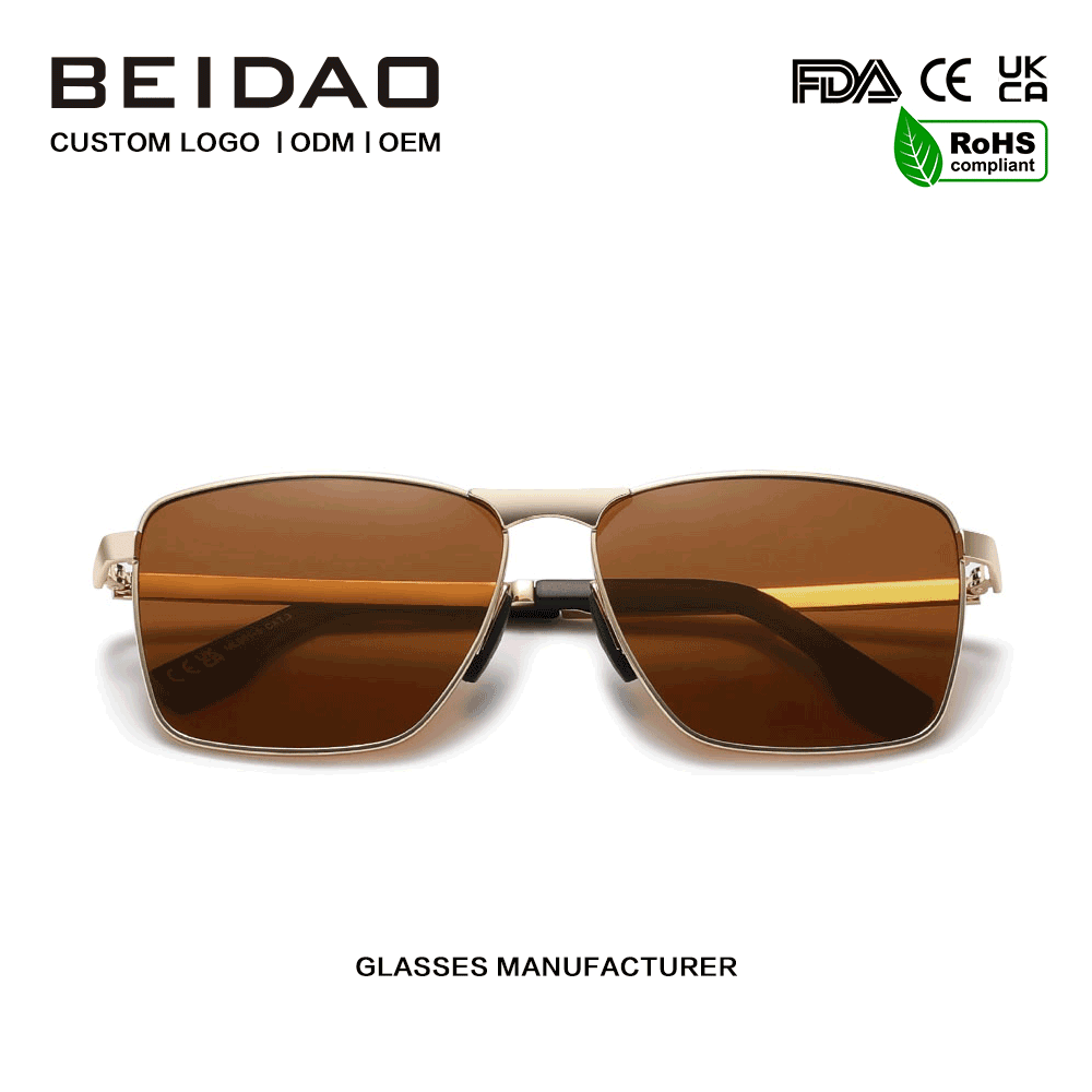 Fashion Steel Frame Square UV400 Protection Ochelari de soare Conducere