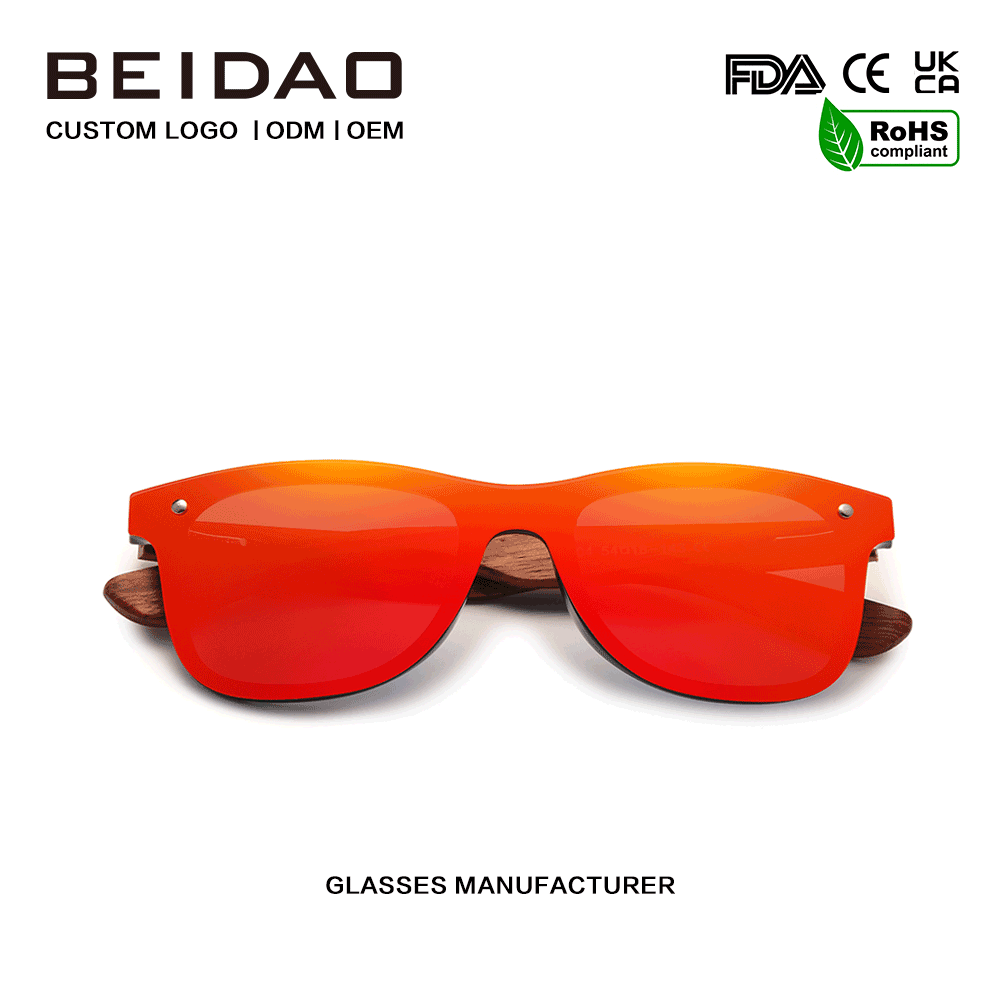 Pentru ochelari de soare polarizați originali unisex Bubinga Wood Red