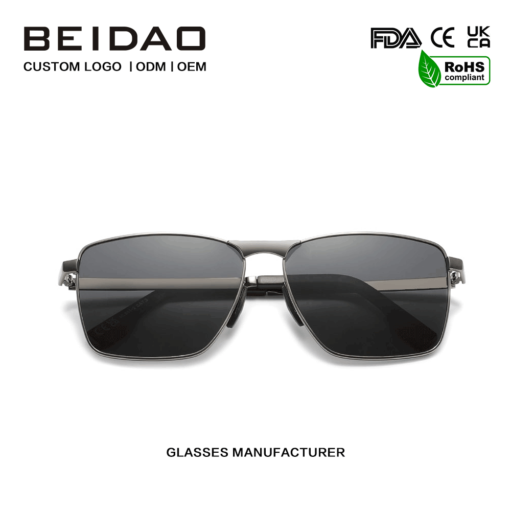Ochelari de soare cu lentile TAC cu polarizare pătrată din aliaj de lux UV400