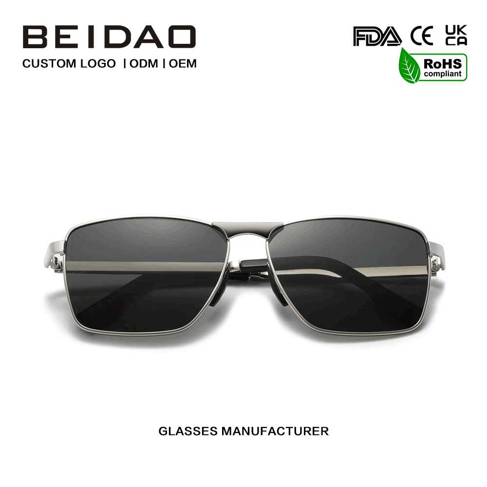 Ochelari de soare pătrați din aliaj de lux UV400 TAC lentile Conducere