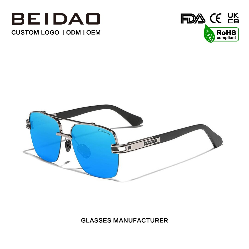 Ochelari de soare polarizați retro colorați de lux pentru bărbați