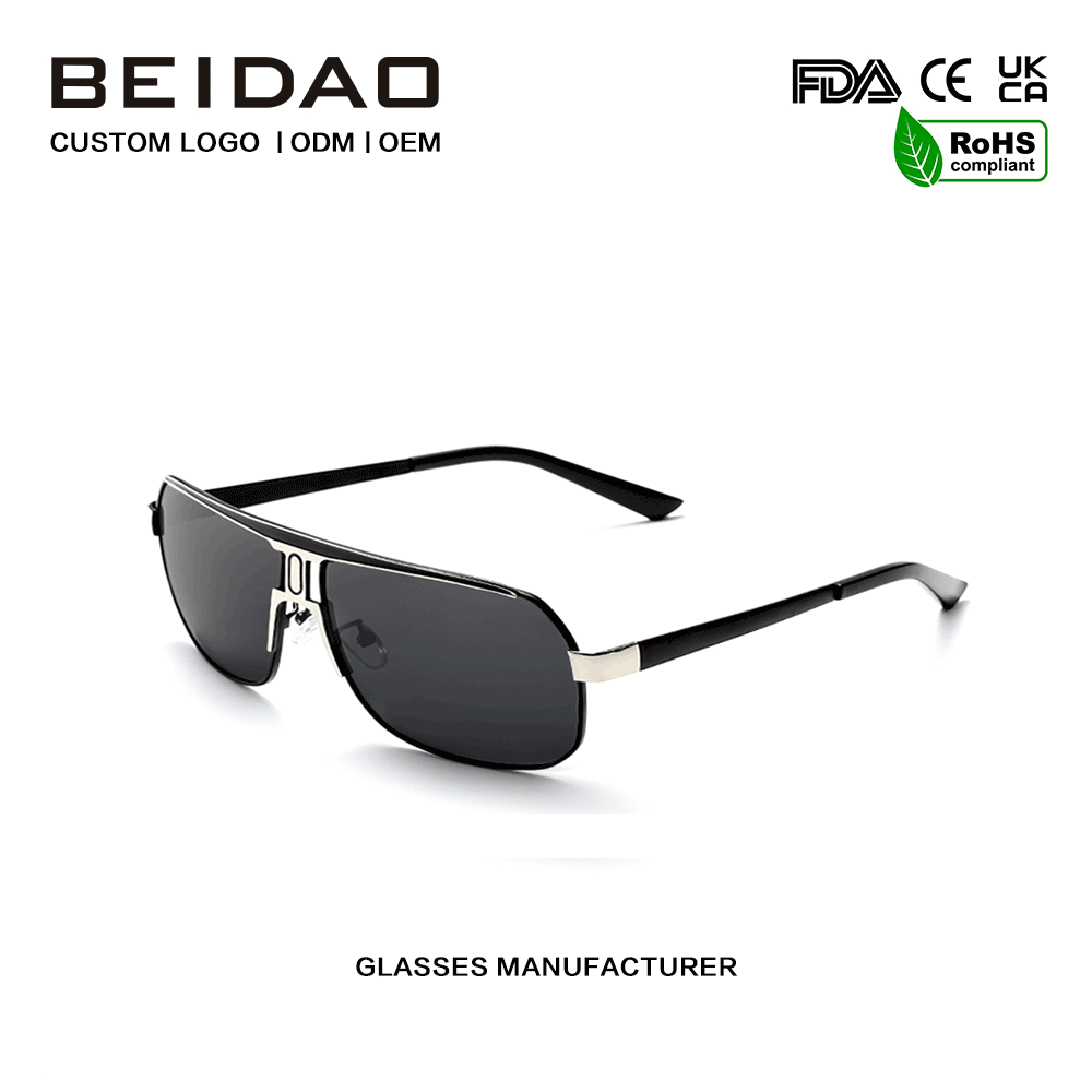 Ochelari de soare moderni cu ramă mare din aliaj cu protecție UV400 pentru bărbați și femei