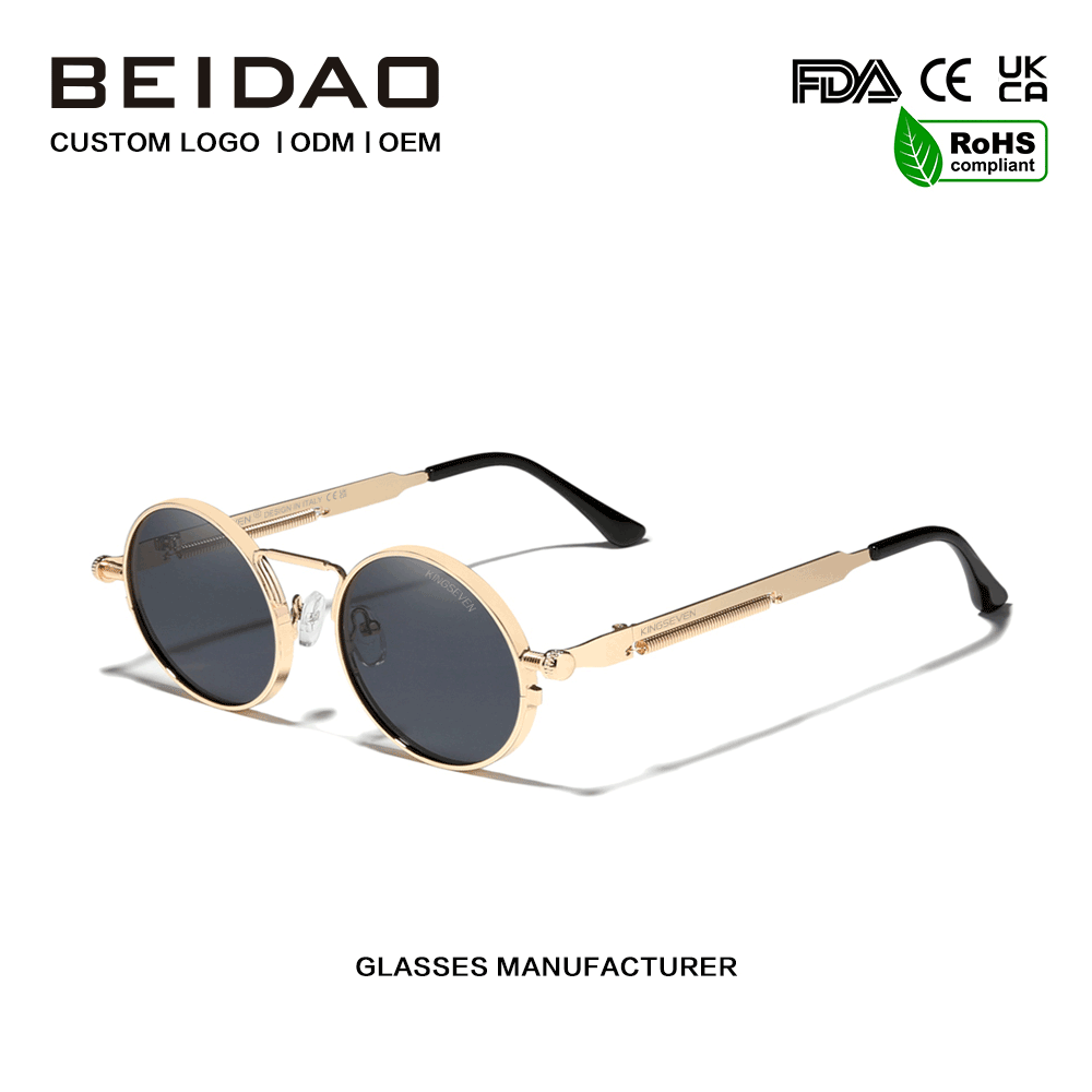 Ochelari de soare vintage din metal polarizați Steampunk